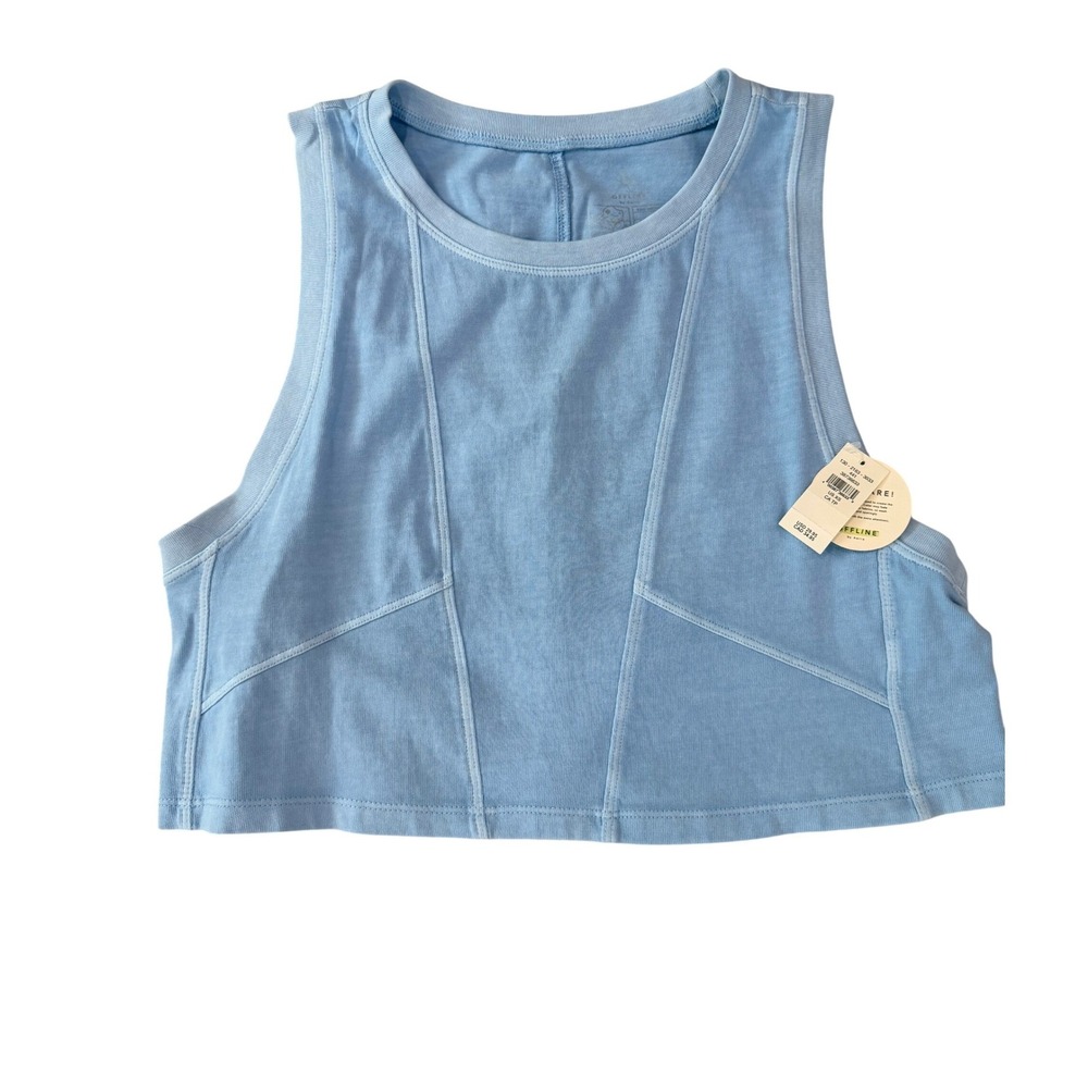 Offline by Aerie Cropped Tank‎ Top Light Blue Seam Detail XS brand new